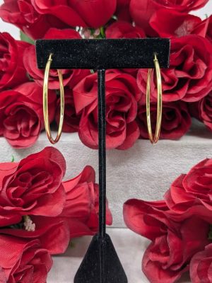 Ladies 9ct Yellow Gold Hoop Earrings - BL444149