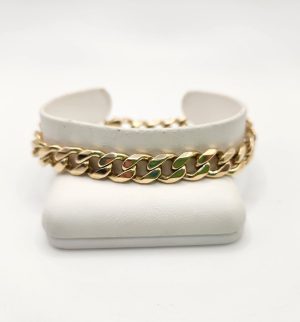 9ct Yellow Gold Heavy Curb Link Bracelet GN443013