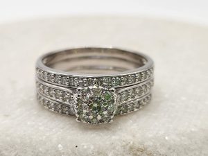 9ct White Gold and Diamond Soldered Bridal set with Valuation GN427109