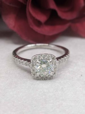 Ladies 14ct White Gold Diamond Cluster Ring - BL441541