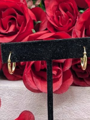 Ladies 9ct Yellow Gold Huggie Hoop Earrings - BL444390