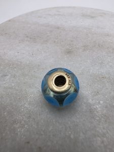 Pandora 14CT Gold Murano Charm Blue Calla - IP419043-4
