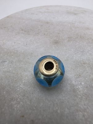 Pandora 14CT Gold Murano Charm Blue Calla - IP419043-4