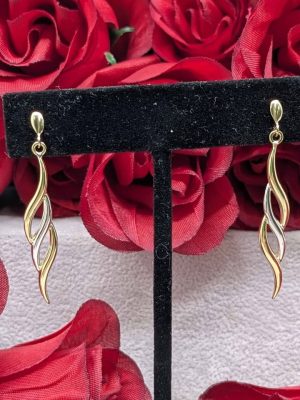 Ladies 9ct Yellow Gold Drop Earrings - BL425000