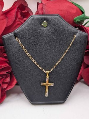 Unisex 9ct Yellow Gold Cross Pendant - BL449711