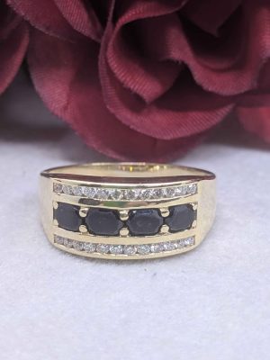 Men's 9ct Yellow Gold Diamond Dress Ring - BL443119