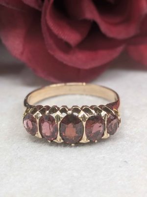 Ladies 9ct Yellow Gold 5 Stone Ring - BL442912