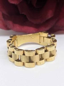 Unisex 18ct Yellow Gold Watch Band Style Ring - BL448420