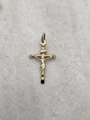 Unisex 9ct Yellow Gold Cross Pendant - IP432810