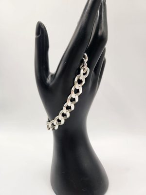 Heavy Curb Link Silver Bracelet GN447796
