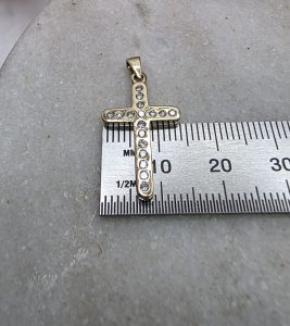 Ladies 9ct Yellow Gold Diamond Cross Pendant - IP432599