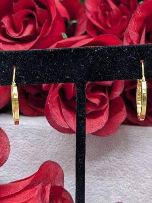 Ladies 18ct Yellow Gold Hoop Earrings - BL445623