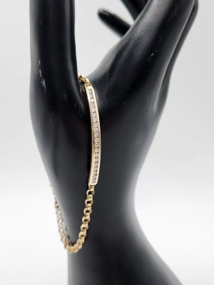 10ct Yellow Gold and Diamond Bracelet GN447379